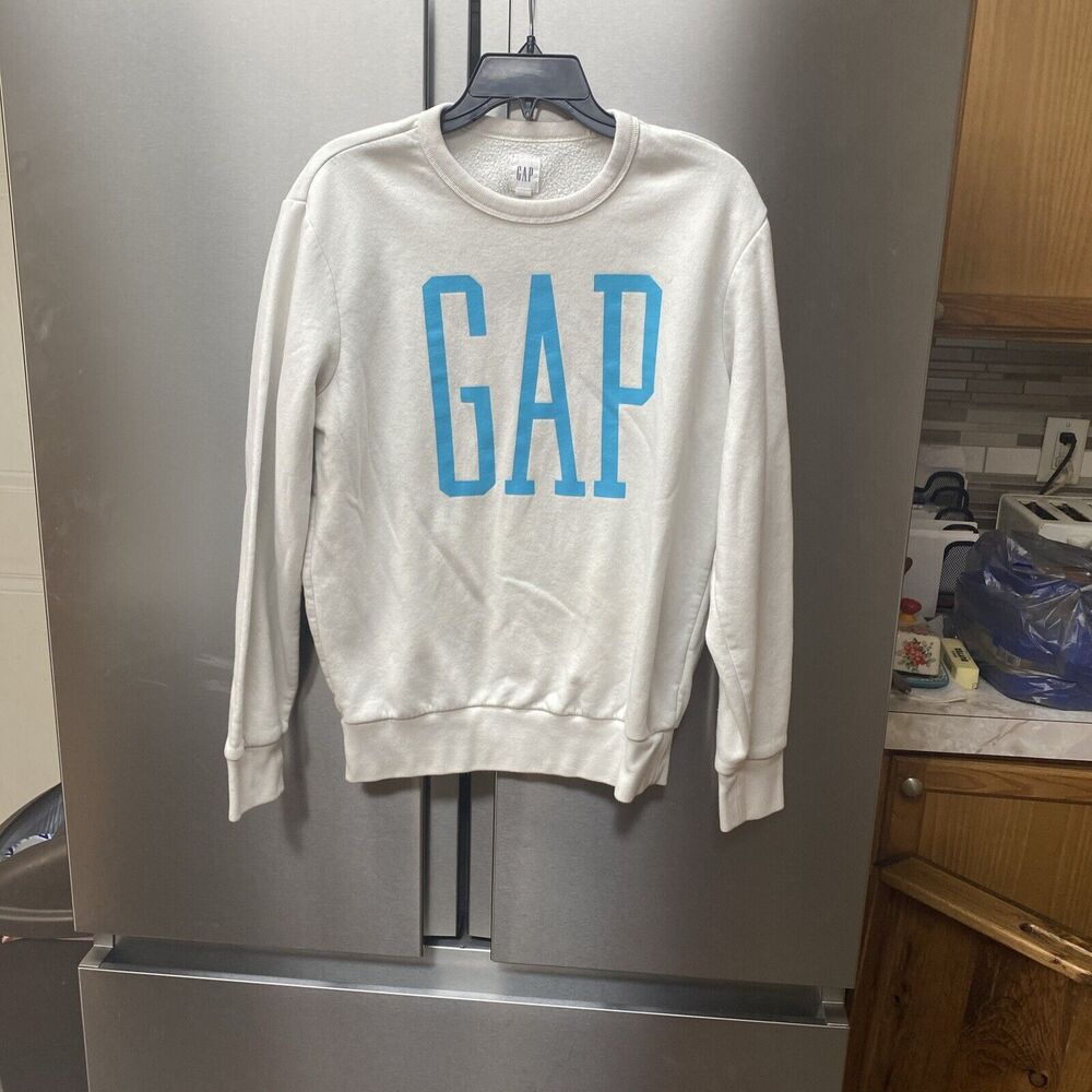 Gap Sweater Womens Small White Spell Out Outdoor Sweatshirt Casual Preppy